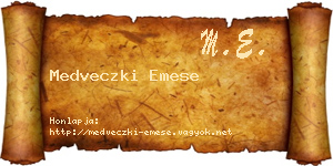 Medveczki Emese névjegykártya